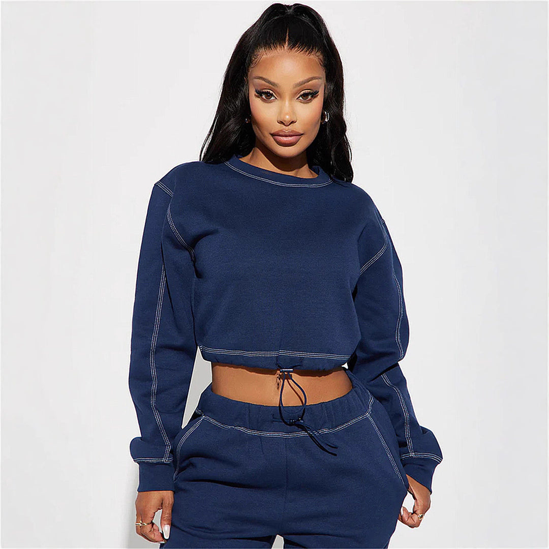 Kvindernes cropped hoodie med høj krave Skovae