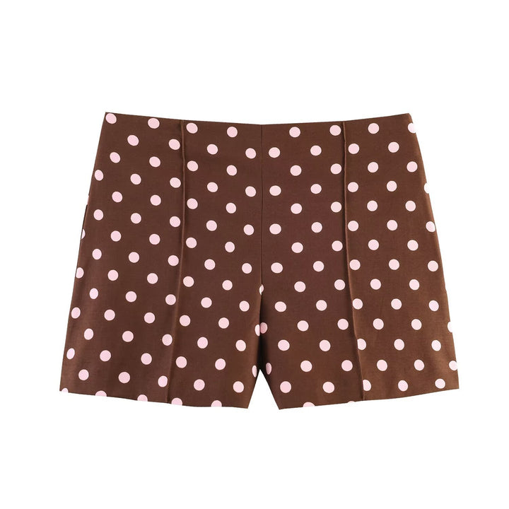 Dame Shorts i elegant snit med høj talje og dekorative folder Skovae