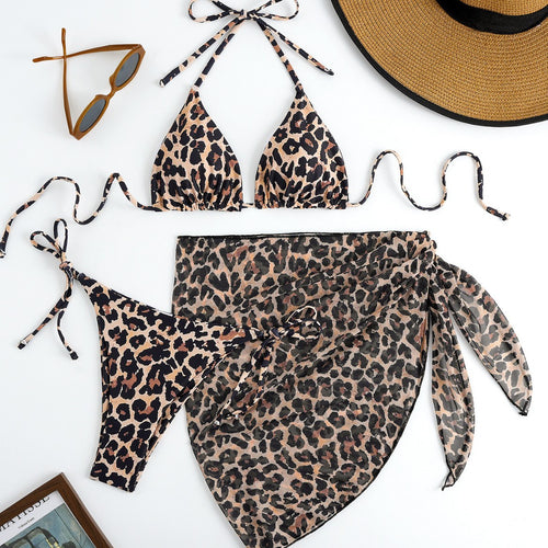 Dame Triangel-Bikini-Sæt med elegant Pashmina Skovae