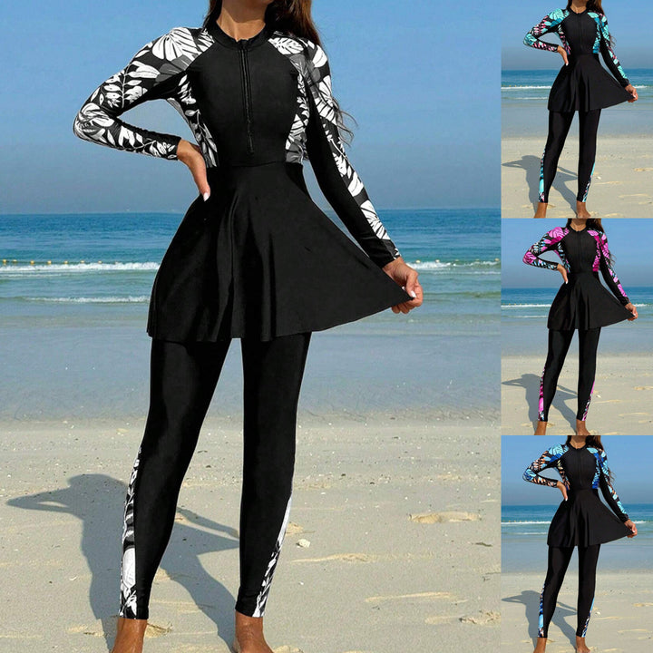Dame Longsleeve Rashguard med Skirt Skovae
