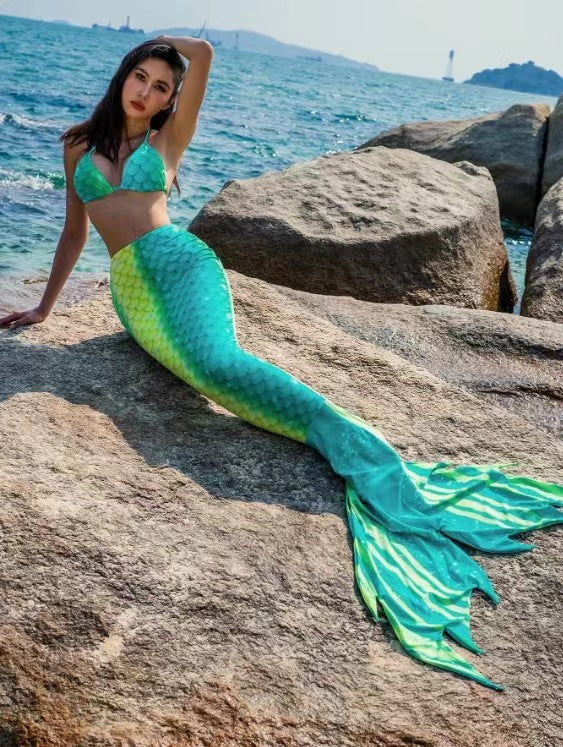 Damer havfrue-bikini med glitrende halefisk-mønster Skovae