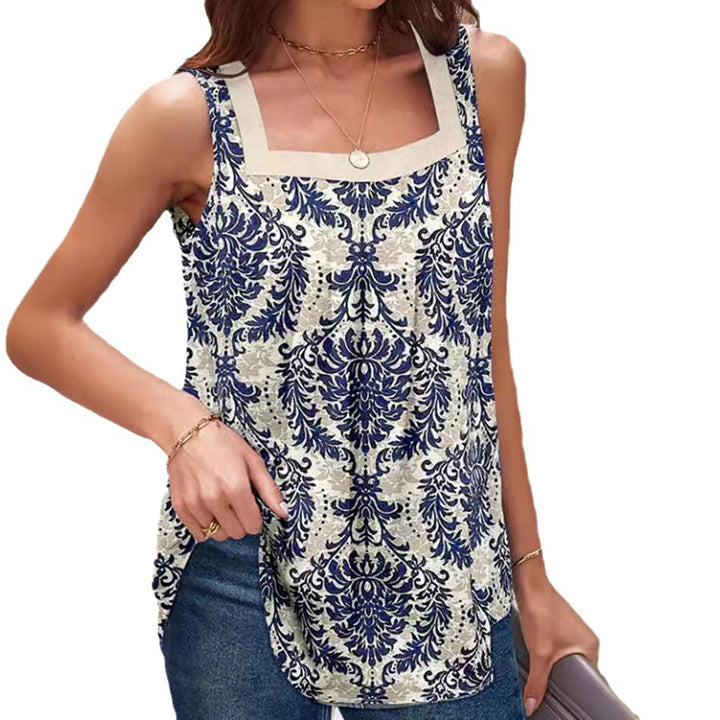 Dame Elegant Tunika med blomsterprint og praktisk snit Stilla