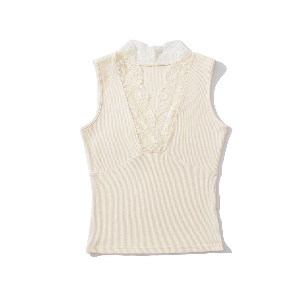 Dame spids top med V-halsudskæring og elastisk bånd Stilla