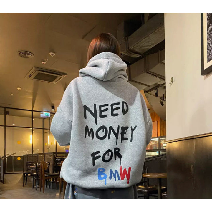 Kvinder Oversized Hoodie med stilfuld skrift Skovae
