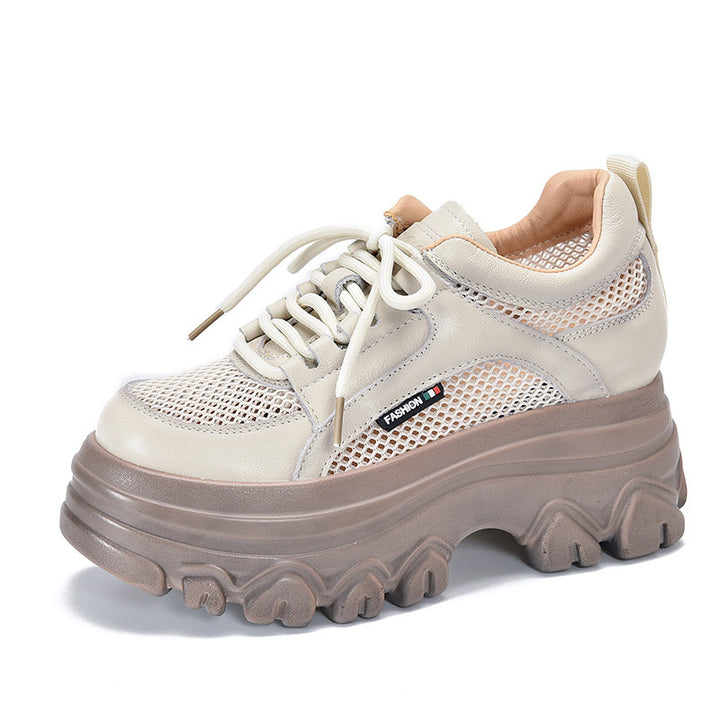 Dame Sporty Sneakers med luftig mesh-overflade og robust plateau Stilla