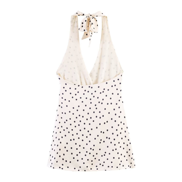 Dame wrapped dress with deep V-neck and decorative tie band Skovae