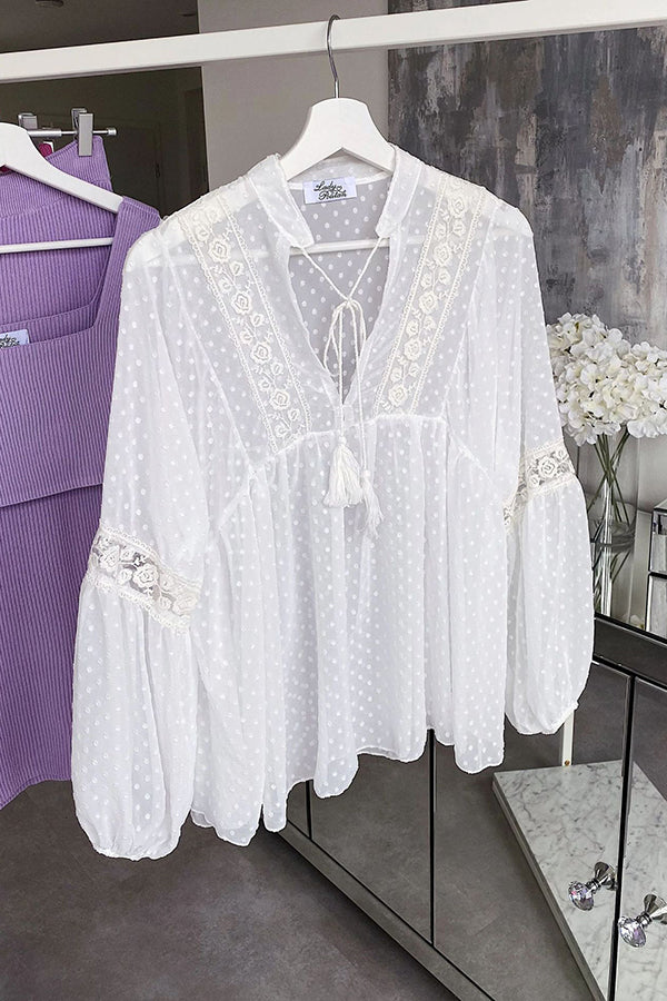 Stilla | Swiss Dot Babydoll Top