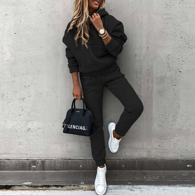 Damer behageligt sweatpants sæt med afslappet oversized overdel og elastisk talje Stilla