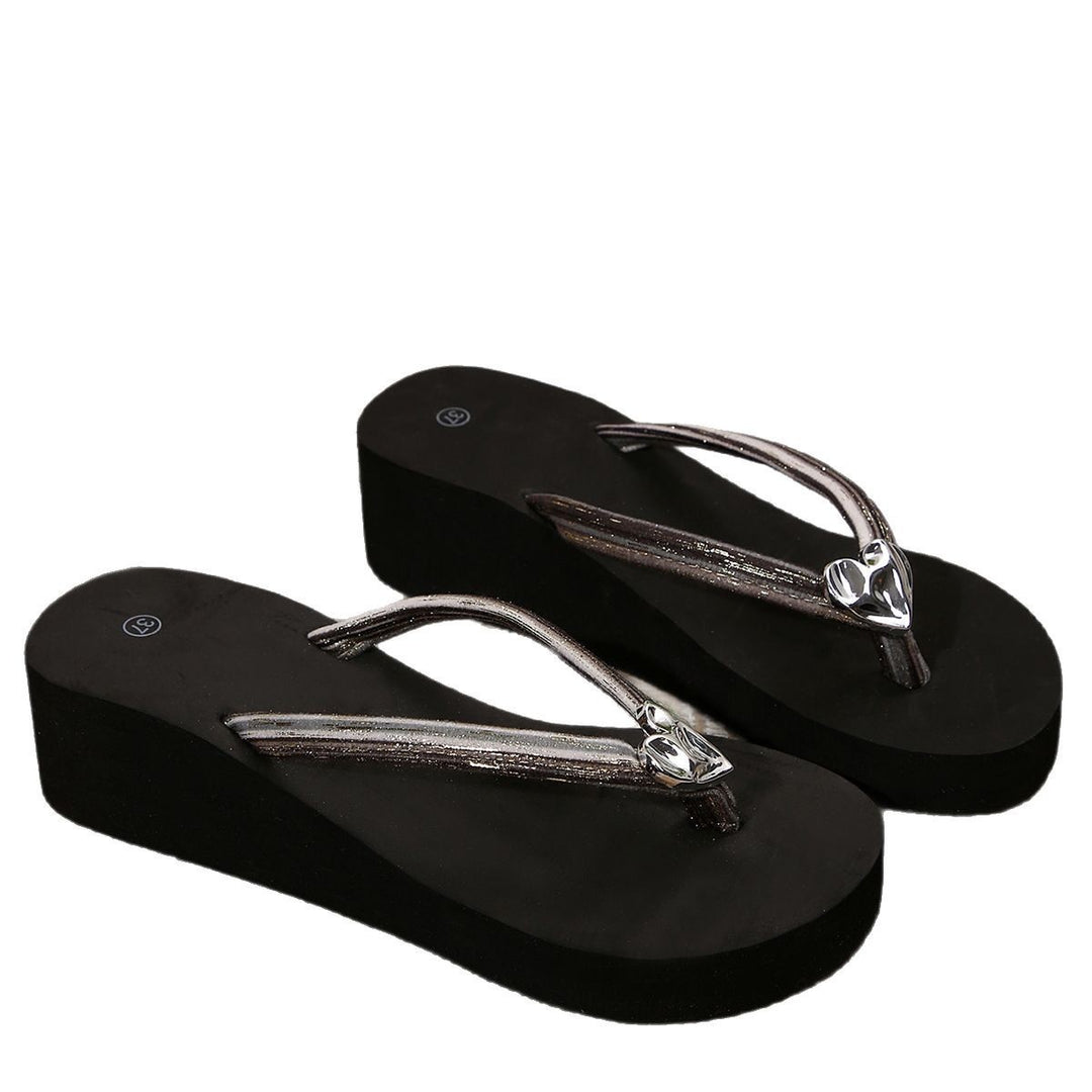 Dame tæer skille sandaler med elegant glimmerdetalje og komfortabel sål Stilla