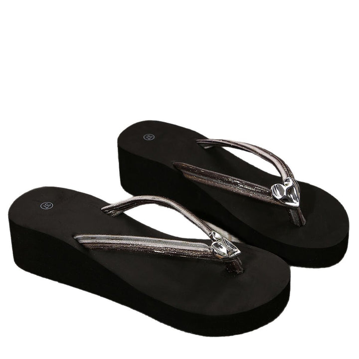 Dame tæer skille sandaler med elegant glimmerdetalje og komfortabel sål Stilla
