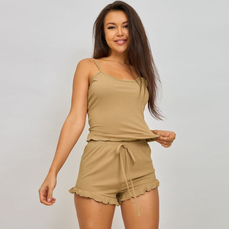 Dame Pyjama Top og Shorts Sæt Stilla