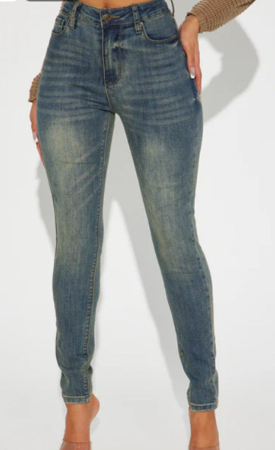 Dame High-Rise Skinny Jeans Stilla