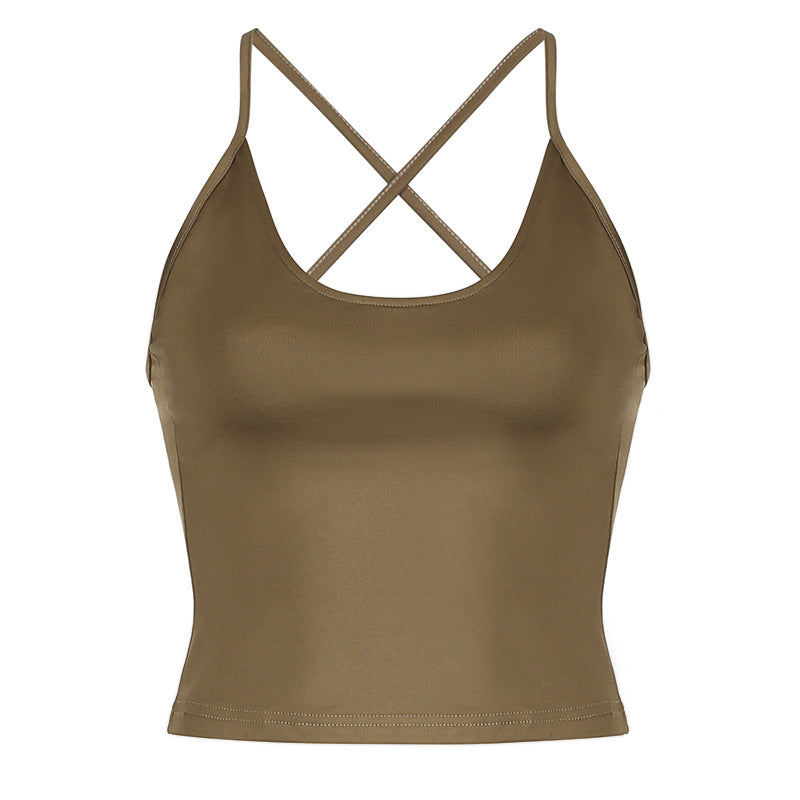 Damer Sporty Crop-top og Shorts-sæt med justerbar linning Skovae