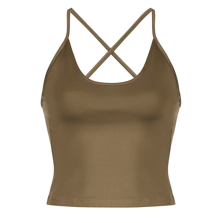Damer Sporty Crop-top og Shorts-sæt med justerbar linning Skovae