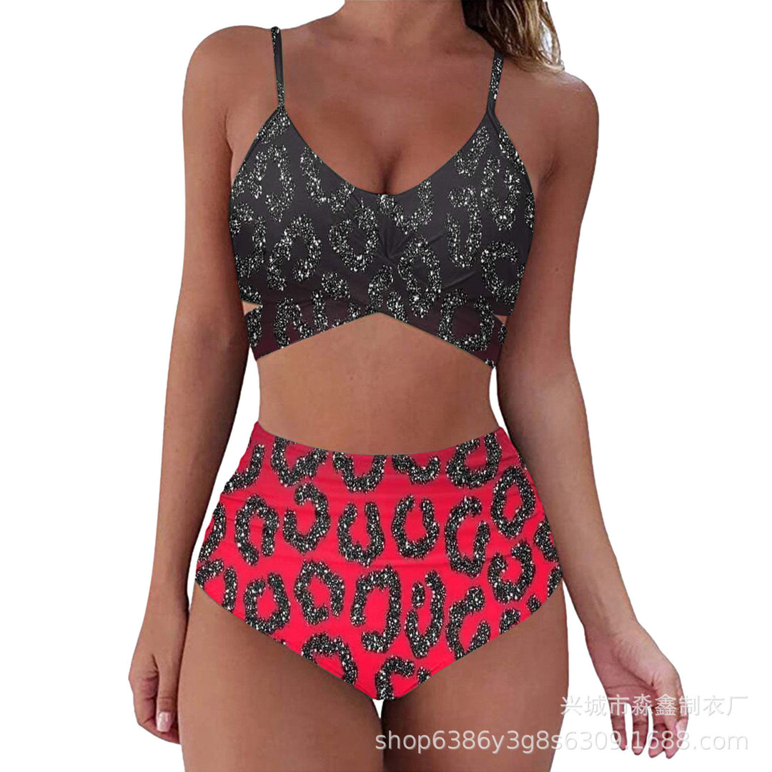 Dame Crop-Top bikini sæt med flettet design Skovae