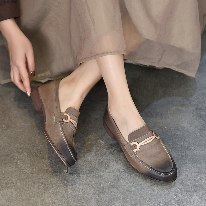 Dame Mokassin-Slipper i høj kvalitet læder med mode accent Stilla