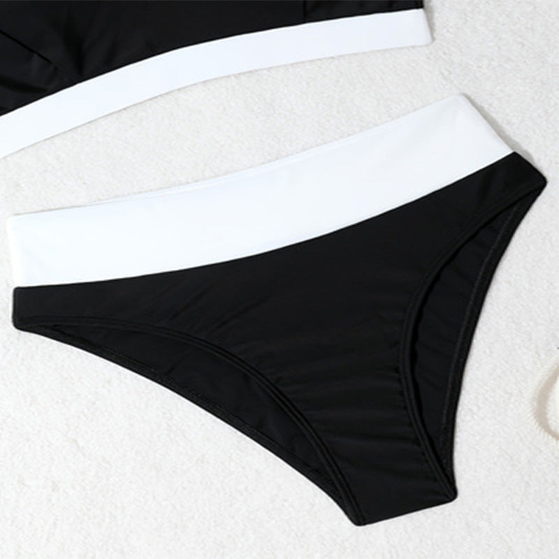 Dame sportbikini med høj talje og stilfuldt crop-top Stilla