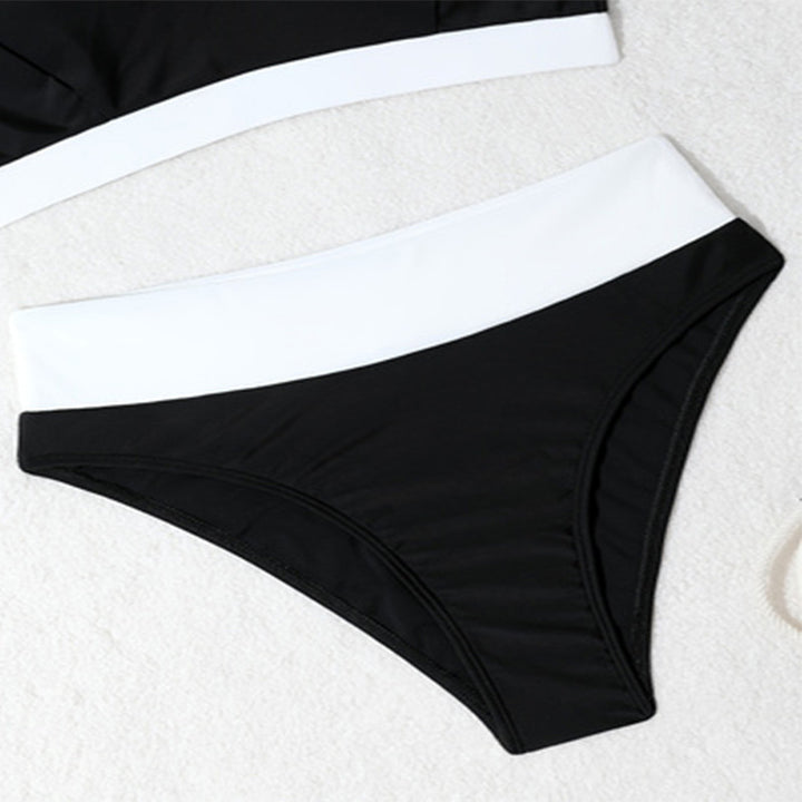 Dame sportbikini med høj talje og stilfuldt crop-top Stilla