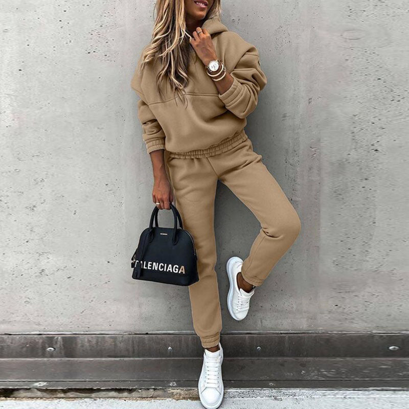 Damer behageligt sweatpants sæt med afslappet oversized overdel og elastisk talje Stilla