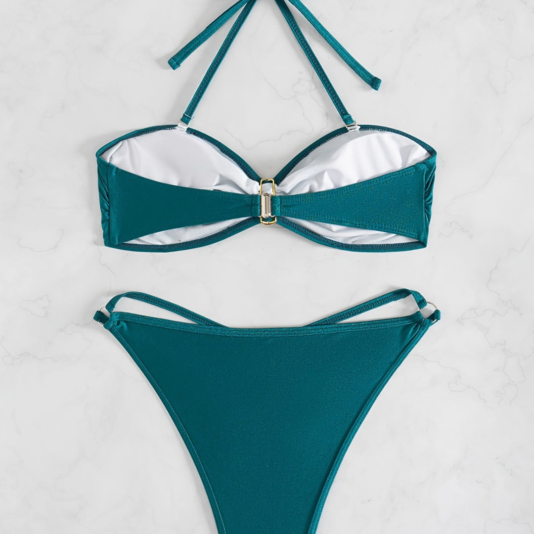 Dame bikini-sæt med glamorøs musling-detail og justerbare stropper Stilla