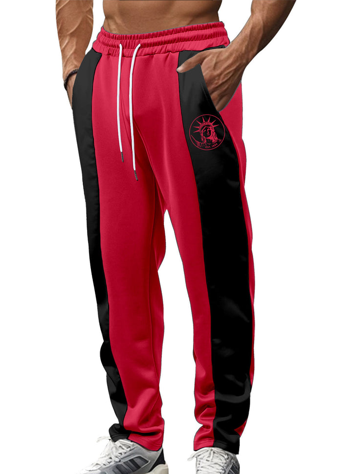 Herrer nan sporty Trackpants med sidelæns kontrastbånd elastisk bund snor og hjorte broderi Skovae