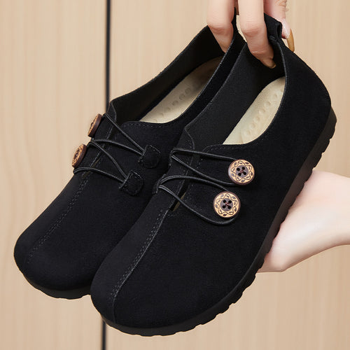 Femme Behagelige Nubuck Slippers med Justerbar Lukning Stilla