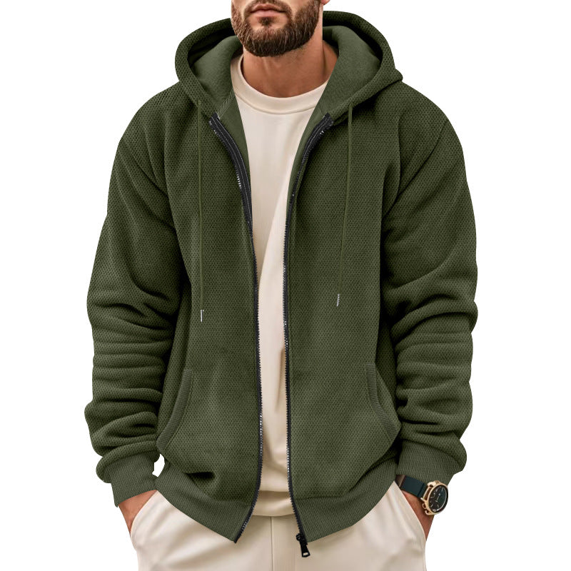 Herren fleece-hoodie med praktisk lynlås og åndbar struktur Stilla