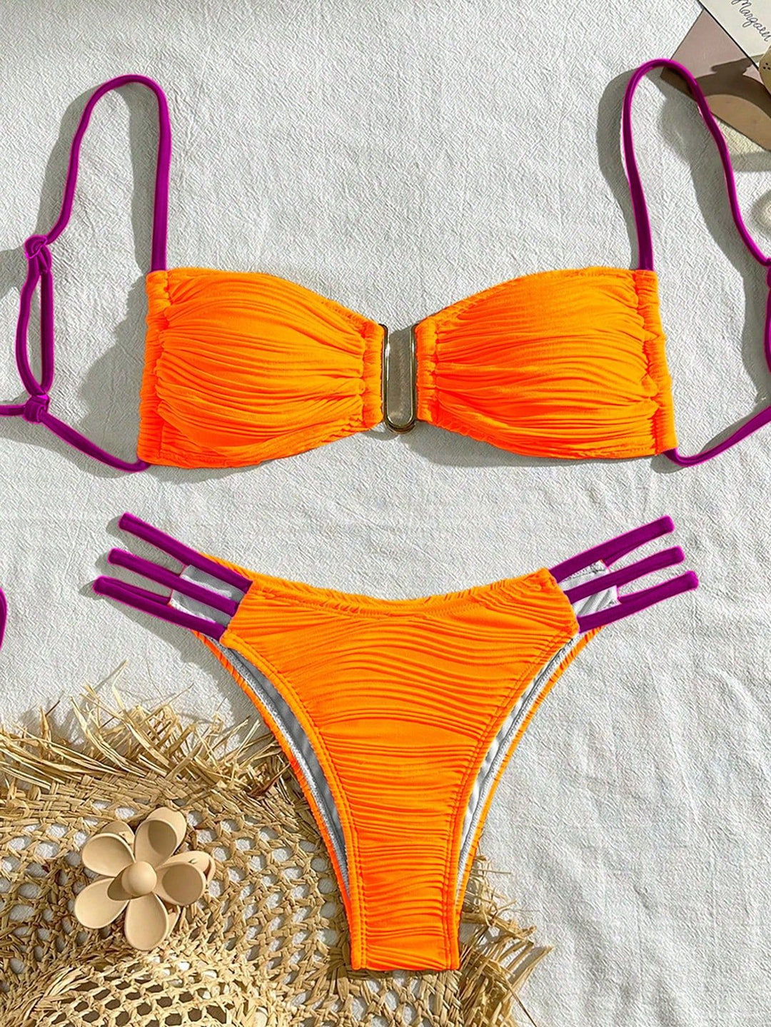 Dame bikini-sæt med raffineret foldedesign og modetræk Skovae