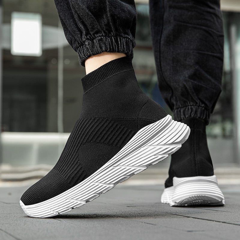 Dame nan sømløs strik-fritids sneakers med sokkekrave og stødabsorberende profil sål Skovae