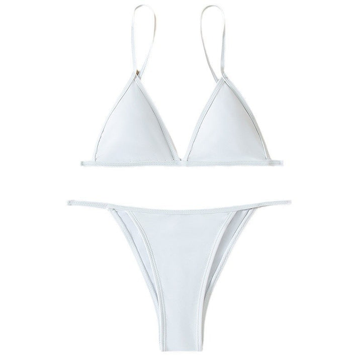 Dame triangel-bikini-sæt med tynde stropper og minimalistisk design Skovae
