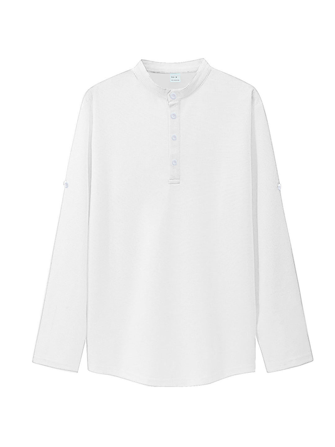 Dame nan oversized Langarm-Henley med ståkrave vaffelstruktur og ærmesikring Skovae