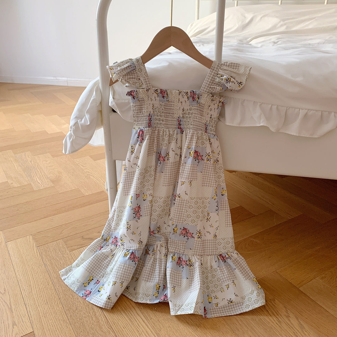 Pige Blomster Patchwork Sommerkjole Stilla