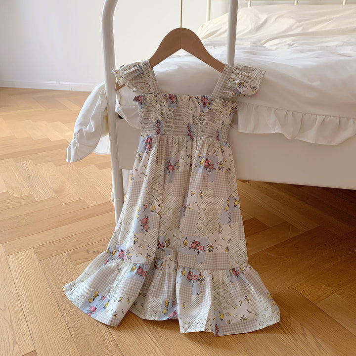 Pige Blomster Patchwork Sommerkjole Stilla