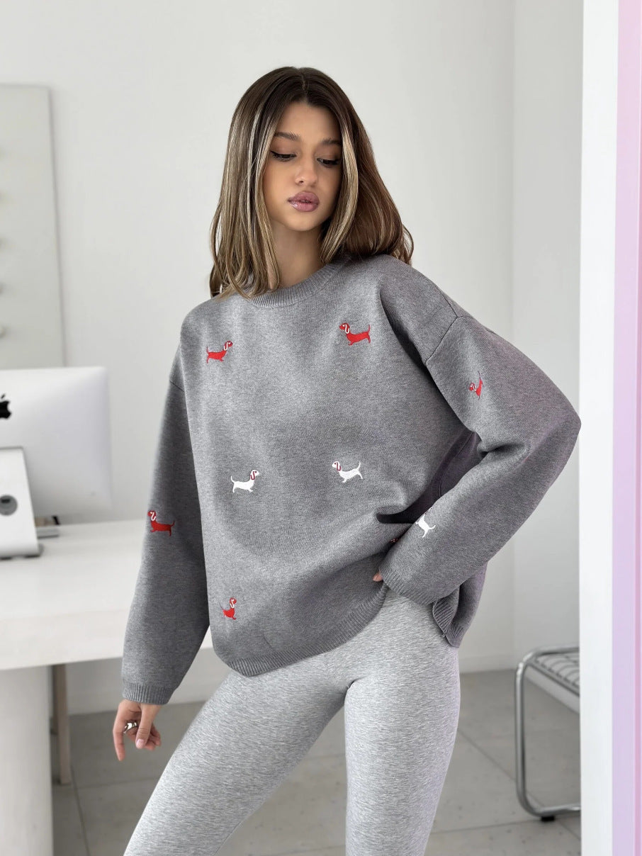 Kvindernes hyggelige sweatshirt med legende dyremotiv Stilla
