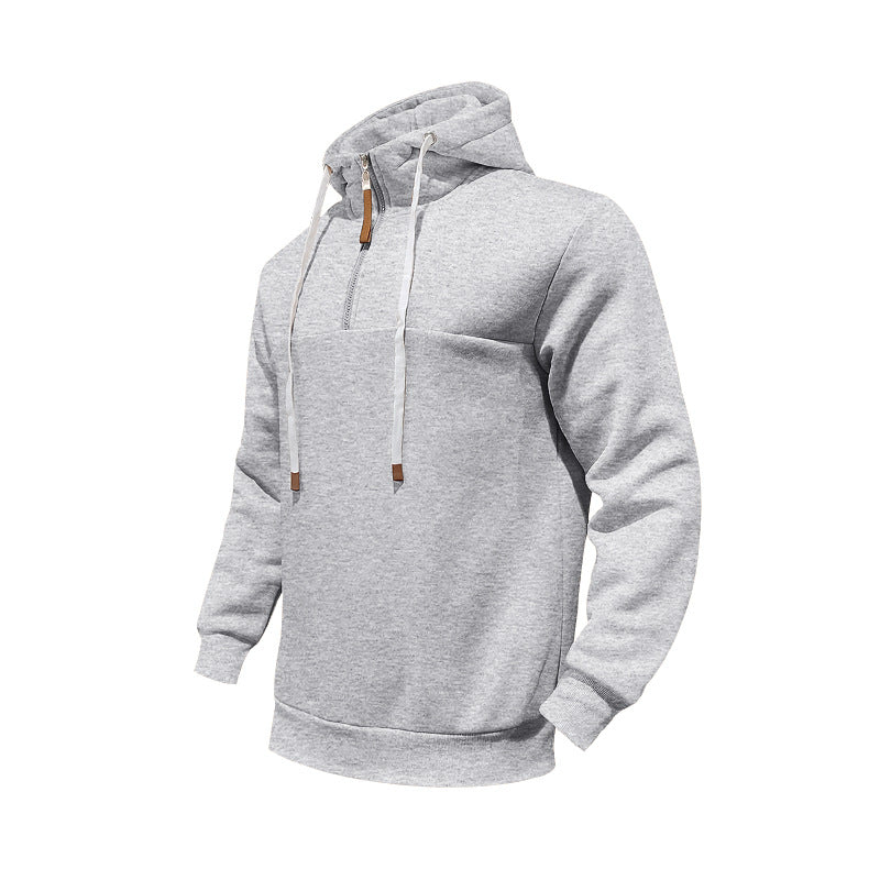 Herre Hoodie med halv lynlås og behagelig pasform Stilla