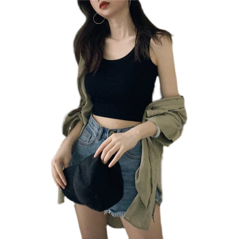 Kvinde crop top lavet af åndbar bomuld med en slim fit Skovae