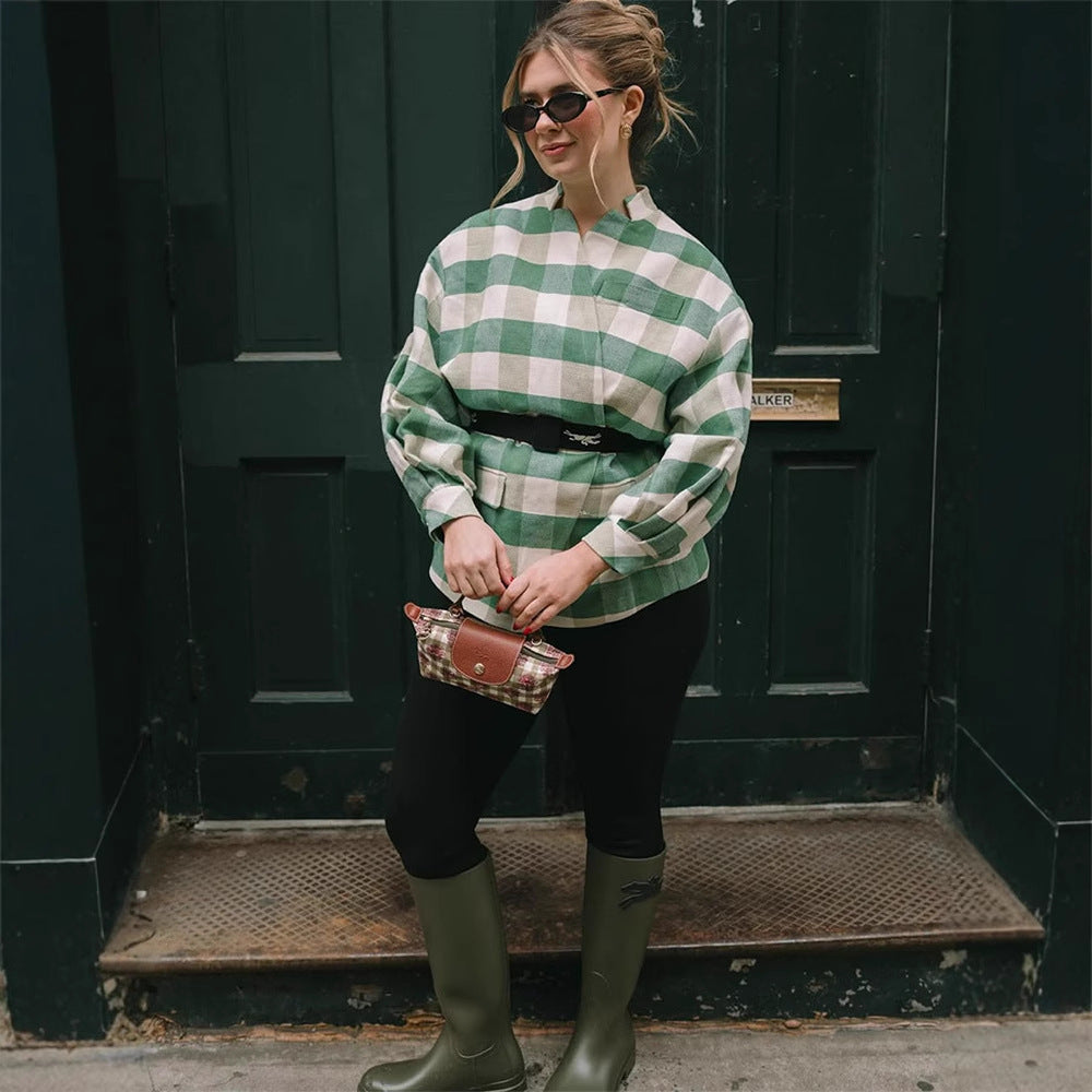 Dame Oversized Rute frakke Stilla