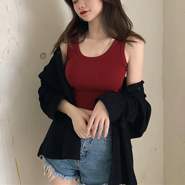 Kvinde crop top lavet af åndbar bomuld med en slim fit Skovae
