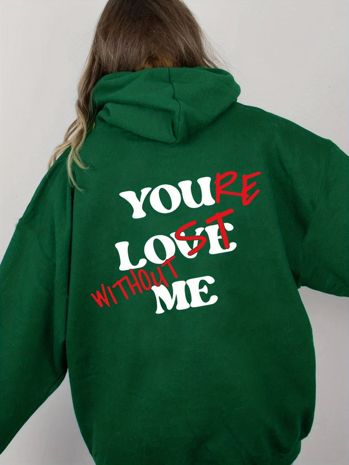 Kvinder Oversized Hoodie med Inspirerende Print Skovae