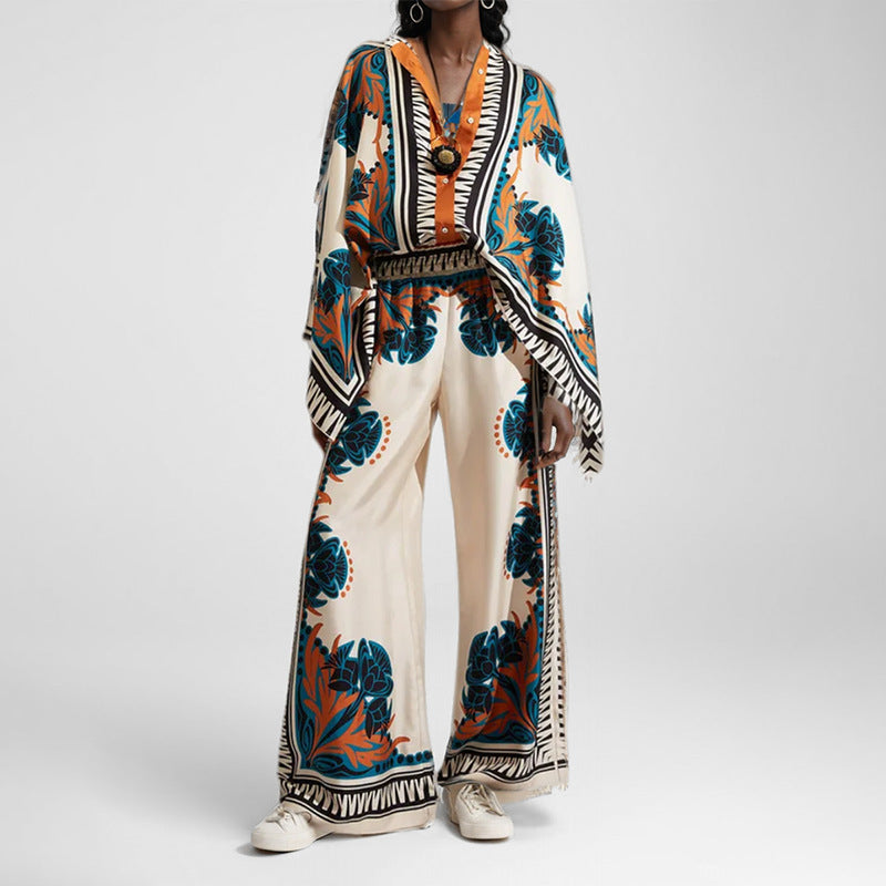 Kvindernes blomster-kaftan top med knapdetalje Stilla