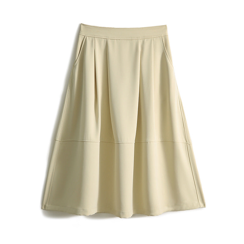 Dame elegant Midikjole med stilfulde folder og svingende snit Stilla