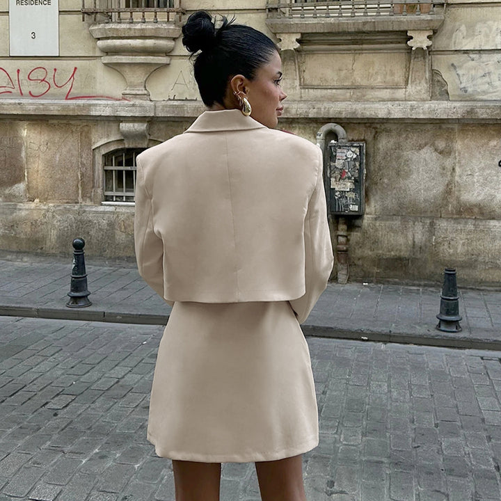 Dame Blazer-kjole sæt med elegant, figursyet design og moderne reverskrave Stilla