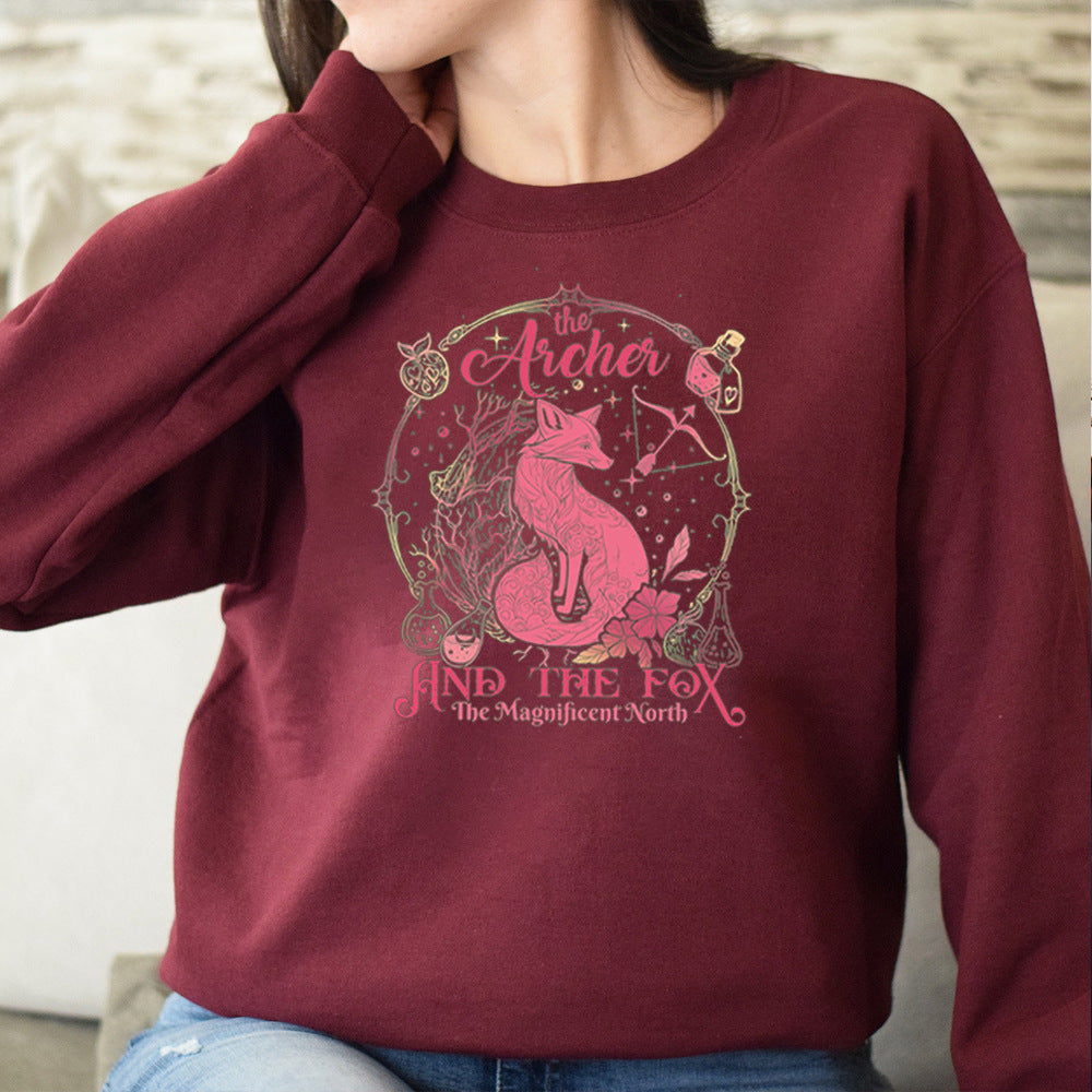 Dame sweatshirt med kreativt dyremotiv og inspirerende print Stilla