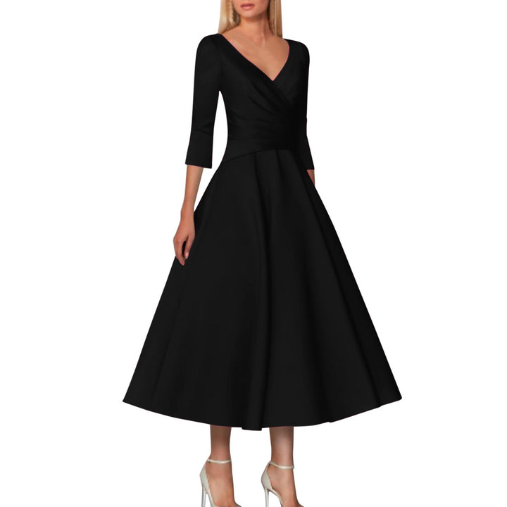 Dame Elegante Vikle-Midi-Kjole Stilla