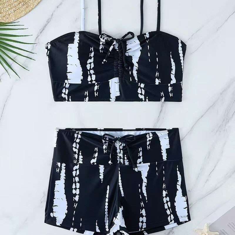 Dame bikini med blomstret flæse design og justerbare stropper Skovae