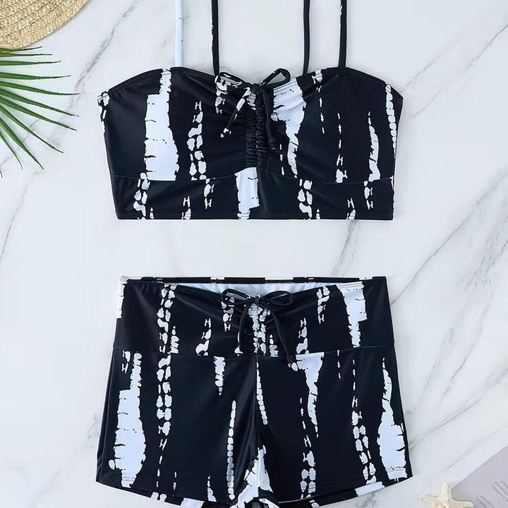 Dame bikini med blomstret flæse design og justerbare stropper Skovae