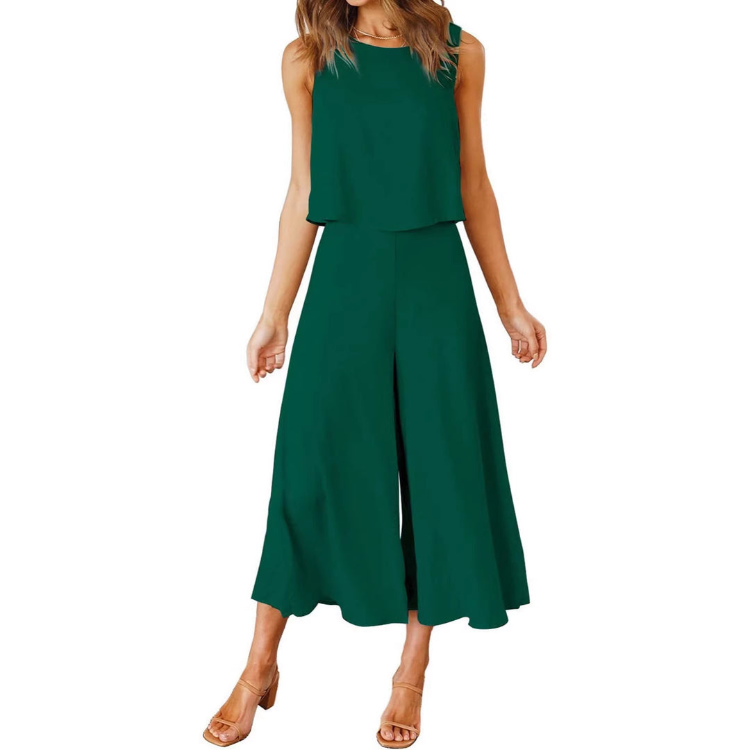 Dame behagelig jumpsuit med vid ben og off-shoulder design Skovae