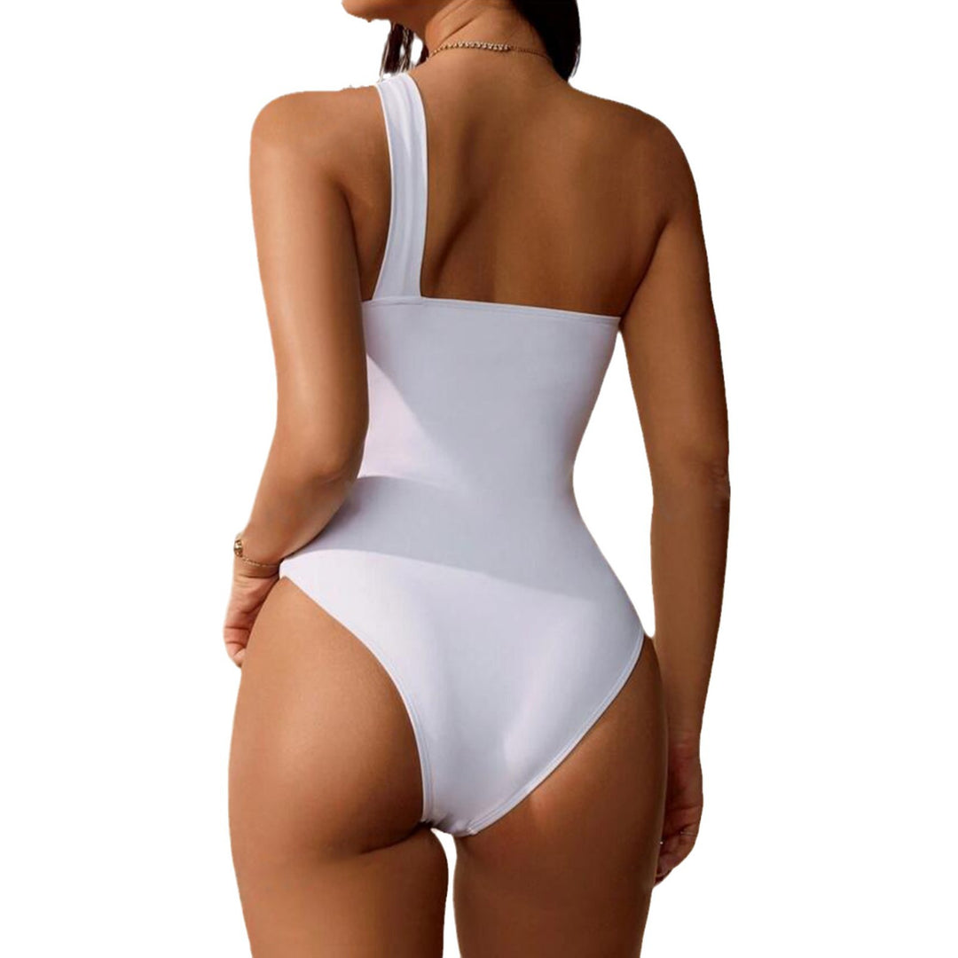 Dame one-piece badedragt med asymmetrisk snit og blomsterdesign Stilla