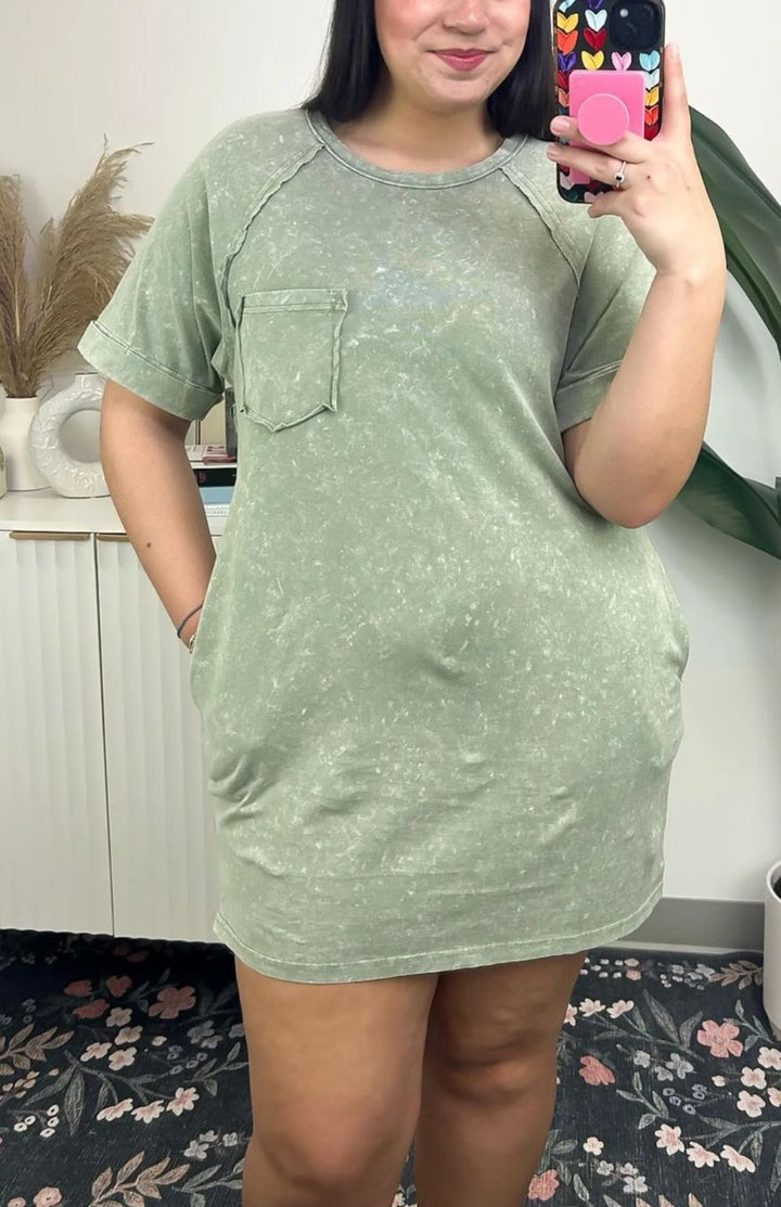 Damer Fritid Pocket T-Shirt Kjole Stilla