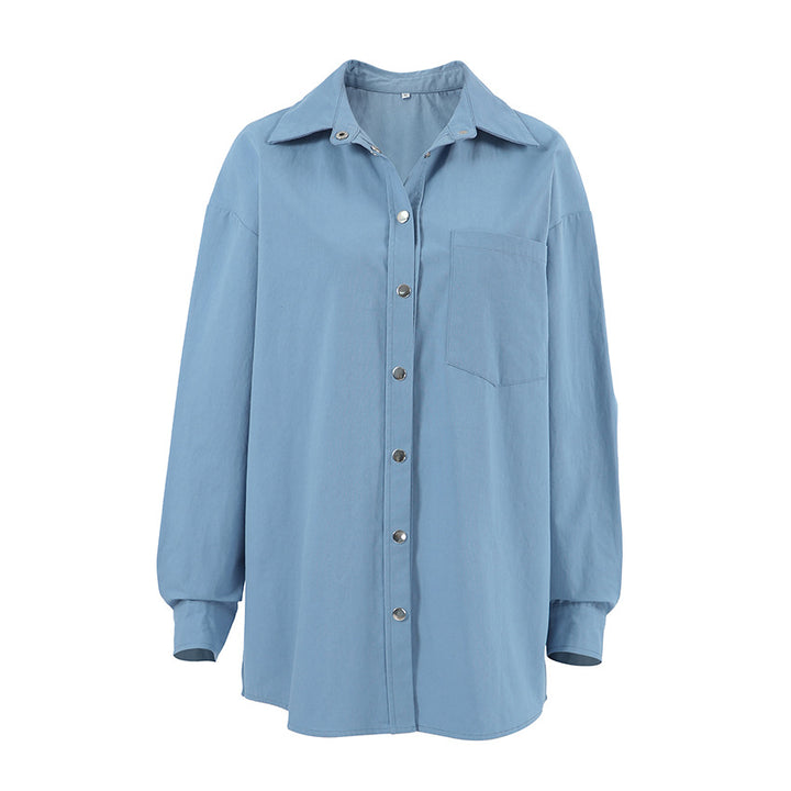 Dame Oversized Skjorte med praktiske lommer og skjult knaplukning Stilla